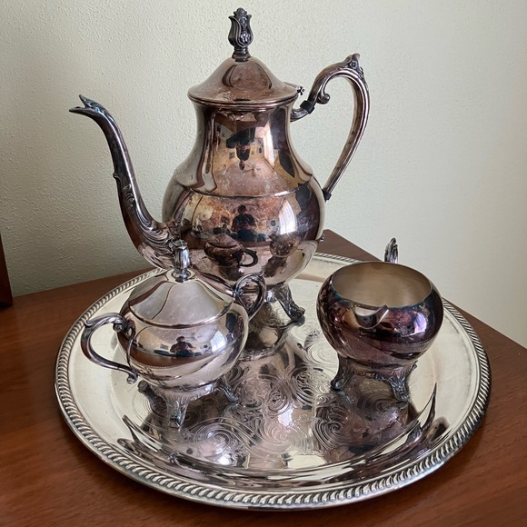 F B Rogers Other - Antique FB Roger’s Tea Set & Serving Tray (4 pieces)
